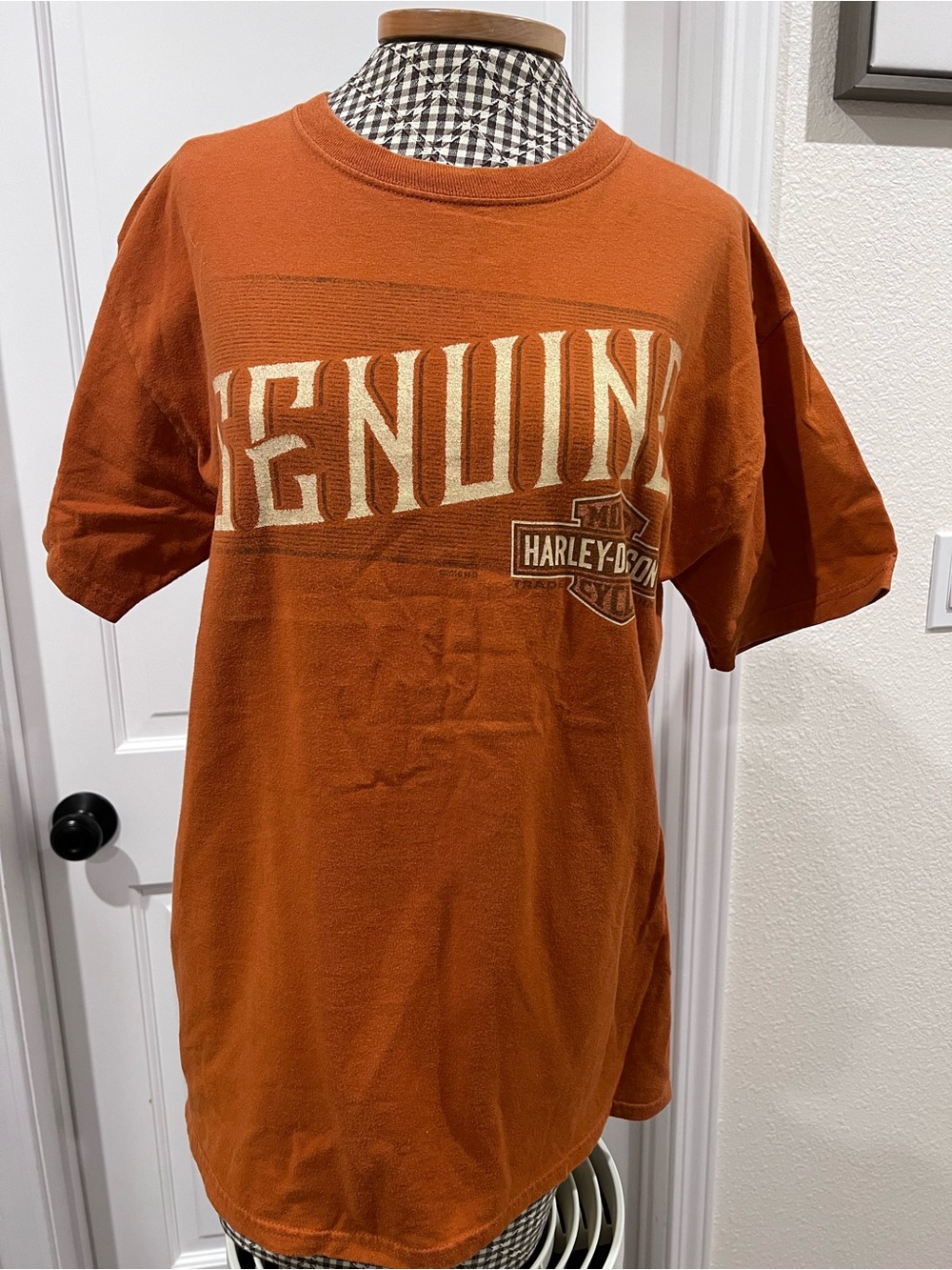Vintage Harley Davidson Eugene Oregon Tee Orange Hanes Beefy T Medium